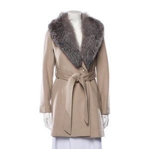 Sofia Cashmere fur belted coat
